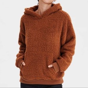 American Eagle Sherpa Teddy Bear Pullover Hoodie